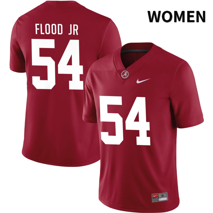 Alabama Crimson Tide Women's Kyle Flood Jr #54 NIL Crimson 2022 NCAA Authentic Stitched College Football Jersey GT16T04TU